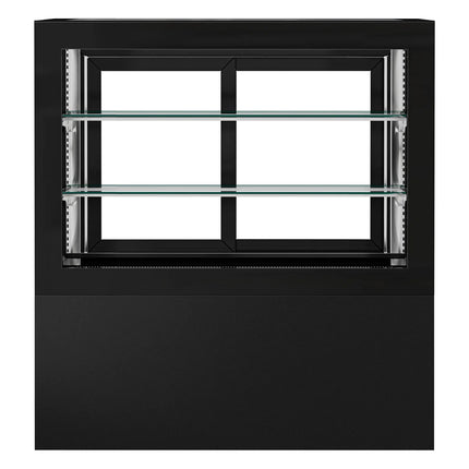 GGM Gastro Commercial cake display fridge - 570L - 1210mm - Double glazing - with 2 shelves - rear sliding glass door - Black