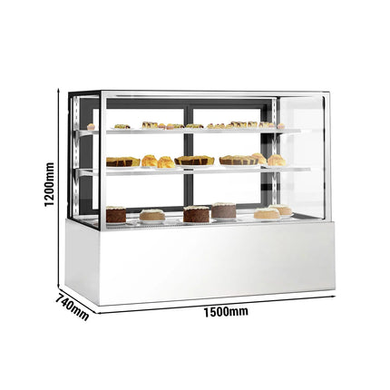 GGM Gastro Commercial cake display fridge - 598L - 1500mm - Double glazing - with 2 adjustable shelves - rear sliding doors