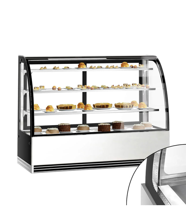 GGM Gastro Commercial cake display fridge - 633L - 1800mm - Double glazing - with 3 glass shelves - rear sliding doors - for patisserie
