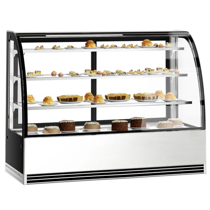 GGM Gastro Commercial cake display fridge - 633L - 1800mm - Double glazing - with 3 glass shelves - rear sliding doors - for patisserie