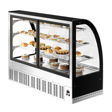 GGM Gastro Commercial cake display fridge - 633L - 1800mm - Double glazing - with 3 glass shelves - rear sliding doors - for patisserie