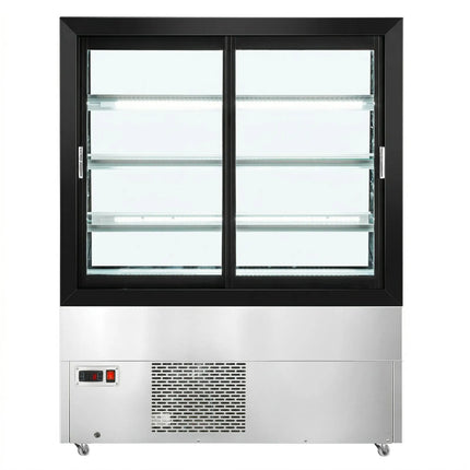 GGM Gastro Commercial cake display fridge - 686L - 1200mm - Double glazing - square - with 3 adjustable shelves - Black