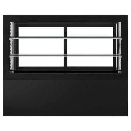 GGM Gastro Commercial cake display fridge - 780L - 1610mm - Double glazing - square - black front - with 2 shelves - rear sliding doors - for patisserie - Black
