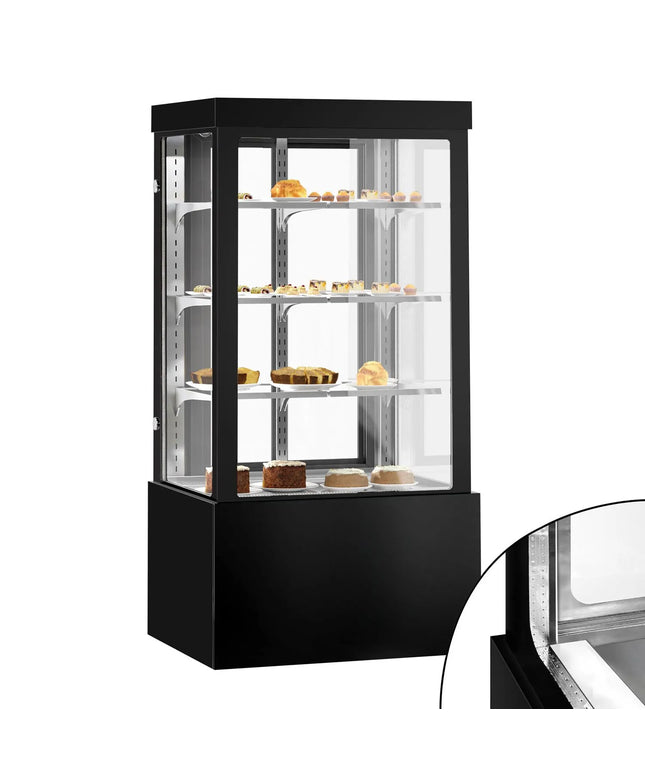 GGM Gastro Commercial cake display fridge - 850L - 1000mm - Double glazing - square - with 3 adjustable shelves - rear sliding doors - for patisserie - Black