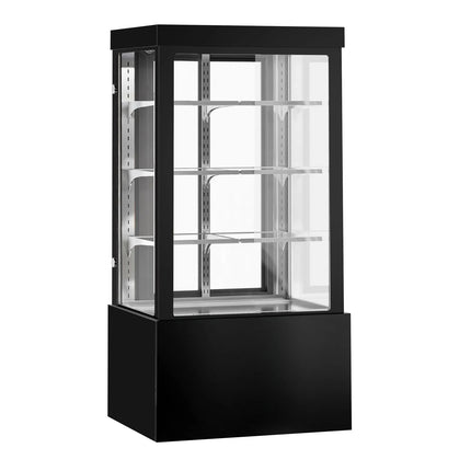 GGM Gastro Commercial cake display fridge - 850L - 1000mm - Double glazing - square - with 3 adjustable shelves - rear sliding doors - for patisserie - Black