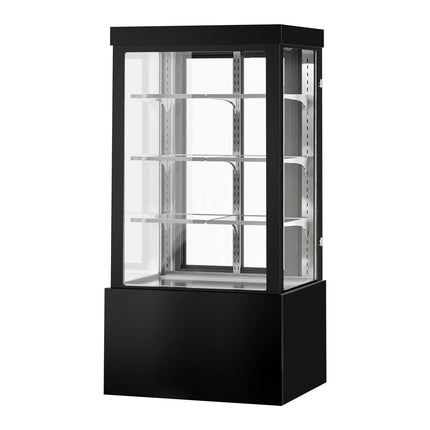 GGM Gastro Commercial cake display fridge - 850L - 1000mm - Double glazing - square - with 3 adjustable shelves - rear sliding doors - for patisserie - Black