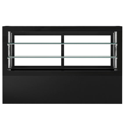 GGM Gastro Commercial cake display fridge - 990L - 2010mm - Double glazing - square - with 2 shelves - rear sliding door - for patisserie - Black