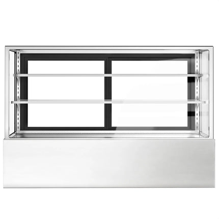 GGM Gastro Commercial cake display fridge - Double glazing - square - with 3 adjustable shelves - rear sliding doors - for patisserie - 725L - 1800mm
