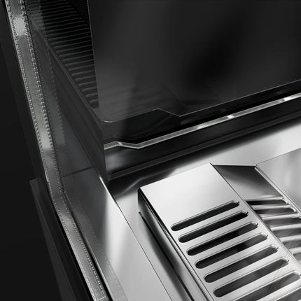 GGM Gastro Commercial cake display fridge MADRID - 735L - 1500mm - Double glazing - square - black front - with 2 glass shelves - rear double doors - Black matt