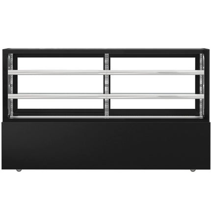 GGM Gastro Commercial cake display fridge MADRID - 890L - 2000mm - Double glazing - with 2 adjustable glass shelves - rear sliding doors - Black matt