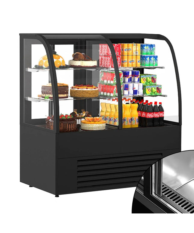 GGM Gastro Commercial cake display fridge Self-Service - 1400mm - Double glazing - with 2 glass shelves - for patisserie