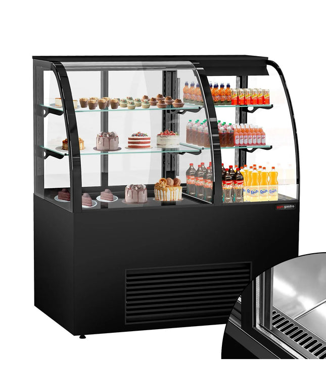 GGM Gastro Commercial cake display fridge Self-Service - 1400mm - Double glazing - square - with 2 glass shelves