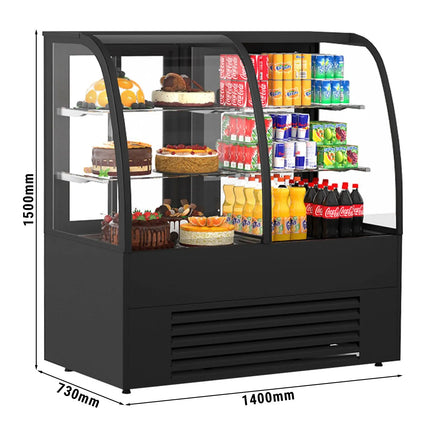 GGM Gastro Commercial cake display fridge Self-Service - 1400mm - Double glazing - with 2 glass shelves - for patisserie