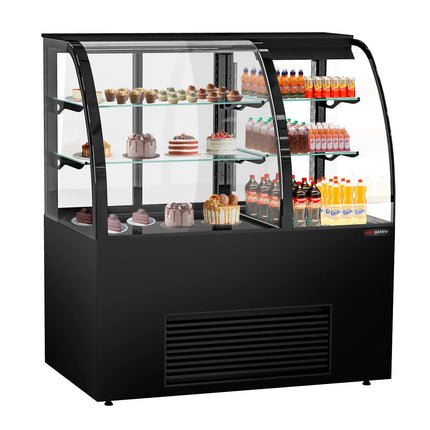 GGM Gastro Commercial cake display fridge Self-Service - 1400mm - Double glazing - square - with 2 glass shelves