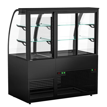 GGM Gastro Commercial cake display fridge Self-Service - 1400mm - Double glazing - square - with 2 glass shelves