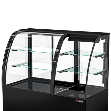 GGM Gastro Commercial cake display fridge Self-Service - 1400mm - Double glazing - square - with 2 glass shelves