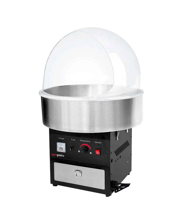GGM Gastro Commercial Candy Floss Machine - Ø520mm - 950W - Black - with Sneeze Guard