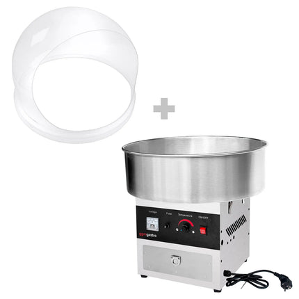 GGM Gastro Commercial Candy Floss Machine - Ø520mm - 950W - Stainless Steel - with Sneeze Guard