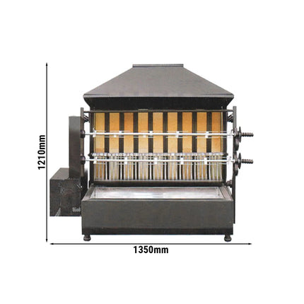 GGM Gastro Commercial Charcoal Rotisserie Chicken Grill - with 2 Skewers for up to 10 chickens