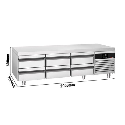 GGM Gastro Commercial Chef Base PREMIUM - -2 to +8°C - 2000mm - 6 Drawer - 6x GN 1/1