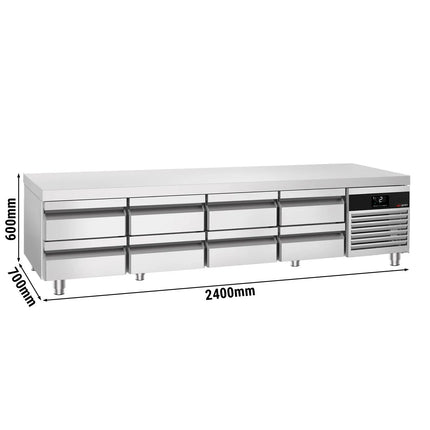 GGM Gastro Commercial Chef Base PREMIUM - -2 to +8°C - 2400mm - 310L - 8 Drawer