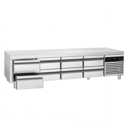 GGM Gastro Commercial Chef Base PREMIUM - -2 to +8°C - 2400mm - 310L - 8 Drawer