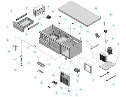GGM Gastro Commercial Chef Base PREMIUM PLUS - +2 to +8°C - 1400mm - 190L - 4 Drawer - 4x GN 1/1