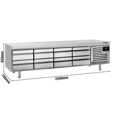 GGM Gastro Commercial Chef Base PREMIUM PLUS - -2 to +8°C - 2400mm - 8 Drawer - 8x GN 1/1