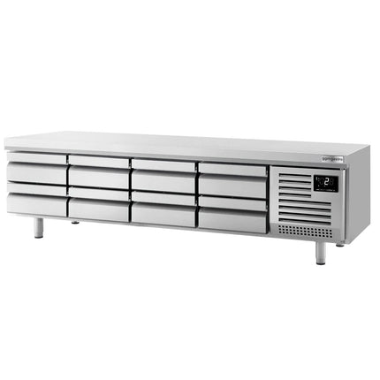 GGM Gastro Commercial Chef Base PREMIUM PLUS - -2 to +8°C - 2400mm - 8 Drawer - 8x GN 1/1