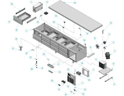 GGM Gastro Commercial Chef Base PREMIUM PLUS - -2 to +8°C - 2400mm - 8 Drawer - 8x GN 1/1