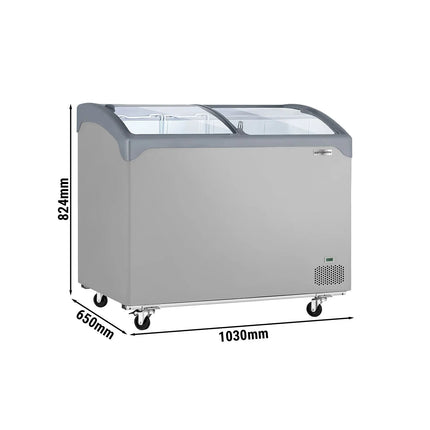 GGM Gastro Commercial Chest Freezer - 1030x650mm - 209 L - With 2 Sliding Glass Lids - For UK