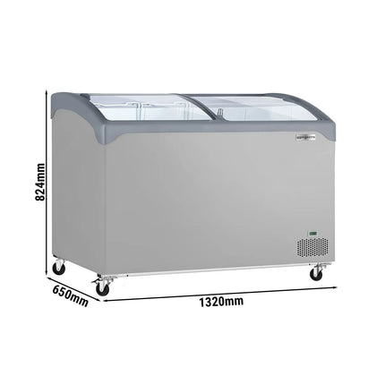 GGM Gastro Commercial Chest Freezer - 1320x650mm - 286 L - With 2 Sliding Glass Lids - For UK