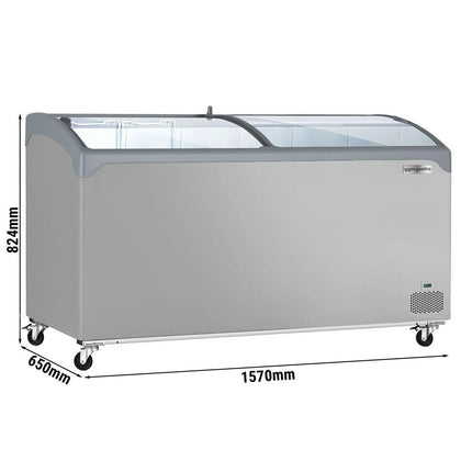 GGM Gastro Commercial Chest Freezer - 1570x650mm - 352 L - With 2 Sliding Glass Lids - For UK
