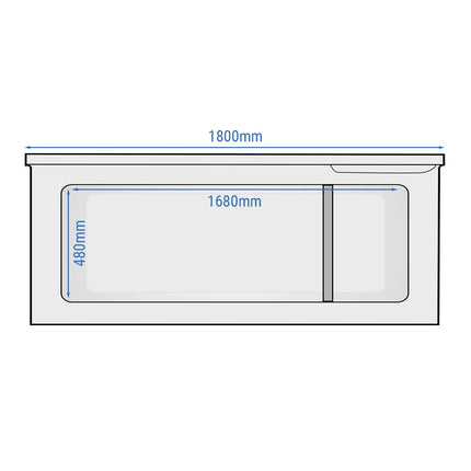 GGM Gastro Commercial Chest Freezer - 1804x695mm - 534 L - Stainless Steel Lid - incl. separating grid - For UK