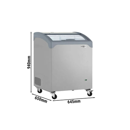 GGM Gastro Commercial Chest Freezer - 645x650mm - 117 L - With Sliding Glass Lid - For UK
