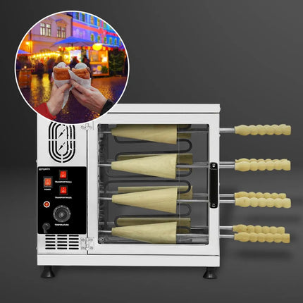 GGM Gastro Commercial Chimney Cake Oven - 3.5 kW - incl. 16 pointed baking rolls