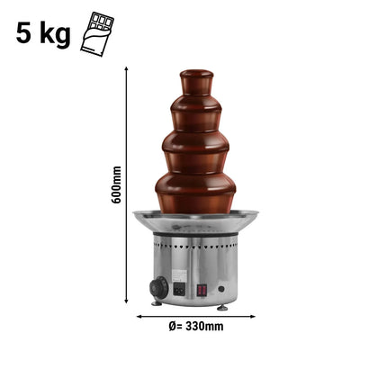 GGM Gastro Commercial Chocolate Fountain -  Cascade Waterfall -  230W - 4-Tier - Capacity: 5kg - Height: 600mm