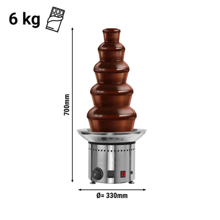 GGM Gastro Commercial Chocolate Fountain - Cascade Waterfall - 5-Tier - Capacity: 6kg - 280W - Height: 700mm
