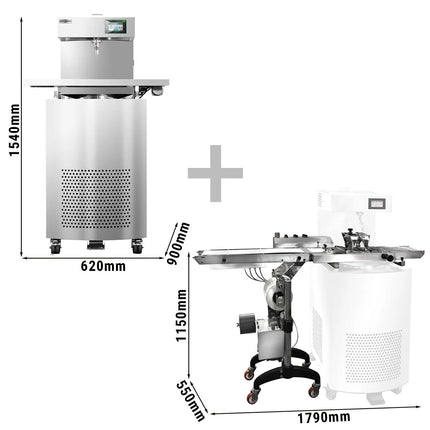 GGM Gastro Commercial Chocolate Tempering Machine - 24kg - 3kW - with Dispensing Spout - incl. Vibrating Table - incl. Work Shelf - Enrobing Area