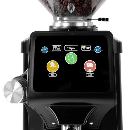 GGM Gastro Commercial Coffee Grinder - 1.2kg - Ø 65mm Flat Burrs - Portafilter-Activated - On Demand - Direct to Portafilter - Black
