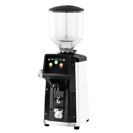 GGM Gastro Commercial Coffee Grinder - 1.2kg - Ø 75mm Flat Burrs - Portafilter-Activated - On Demand - Direct to Portafilter - White