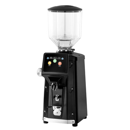 GGM Gastro Commercial Coffee Grinder - 1.2kg - with Cooling Fan - Ø 75mm Flat Burrs - Portafilter-Activated - On Demand - Direct to Portafilter - Black