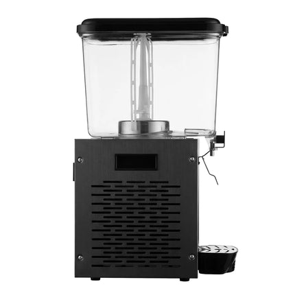 GGM Gastro Commercial Cold Drinks Dispenser - 1x polycarbonate tank with tap & paddle agitation - 18 Litres - 290W - Black - incl. drip tray