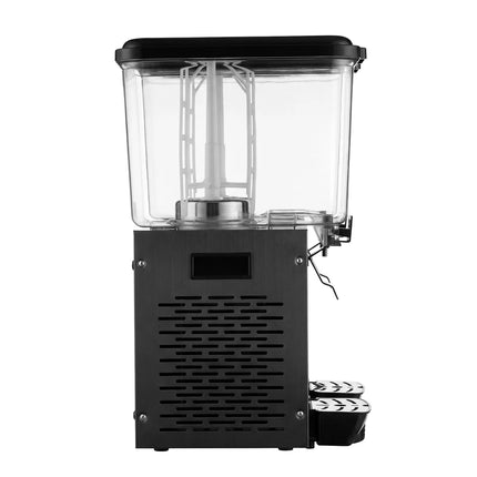 GGM Gastro Commercial Cold Drinks Dispenser - 2x polycarbonate tanks with tap & paddle agitation - 2x 18 Litres - 600W - Black
