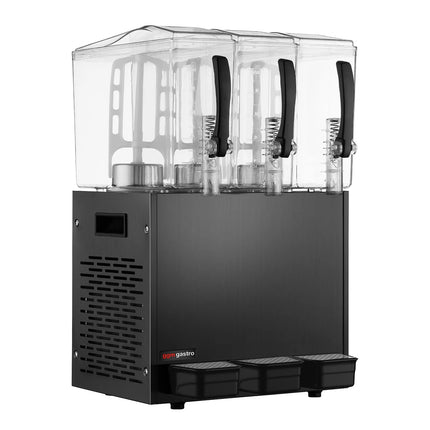 GGM Gastro Commercial Cold Drinks Dispenser - 3x polycarbonate tanks with tap - 3x 10 Litres - 600W - Black - incl. drip tray