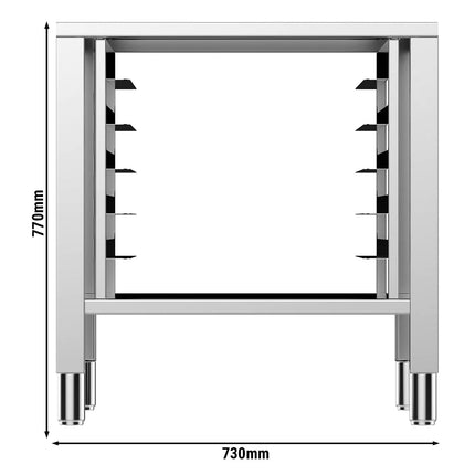 GGM Gastro Commercial Combi Oven Base Frame KD Series - 730x600x770mm - 5x GN 1/1 - Stainless Steel AISI 430 - with Rack for 5x GN 1/1 trays - Series KD Series