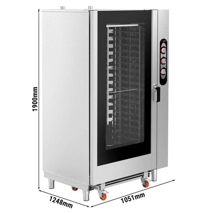 GGM Gastro Commercial Combi Oven - Manual Controls - 40x GN 1/1 or 20x GN 2/1 - incl. Core temperature probe & Tray trolley