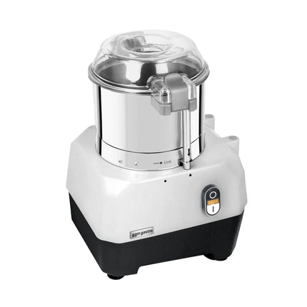 GGM Gastro Commercial Compact Veg Prep Machine - 735W - incl. 4 Cutting/Grating Discs & Cutter Bowl Attachment - Stainless Steel