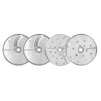 GGM Gastro Commercial Compact Veg Prep Machine - 735W - incl. 4 Cutting/Grating Discs - Stainless Steel - Flip-Top Lid