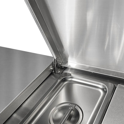 GGM Gastro Commercial Condiment Holder - 10x GN 1/4 - with Pans & Lids - 200cm